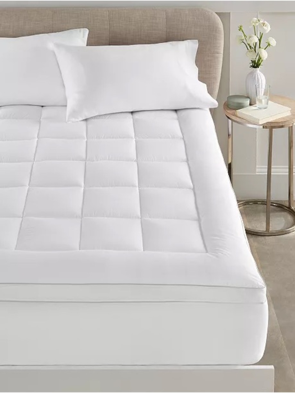 New Charter Club Twin XL White Quilted Mattress Pad Topper Down Alternative